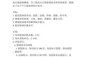 专业篮球运动员一天的训练计划